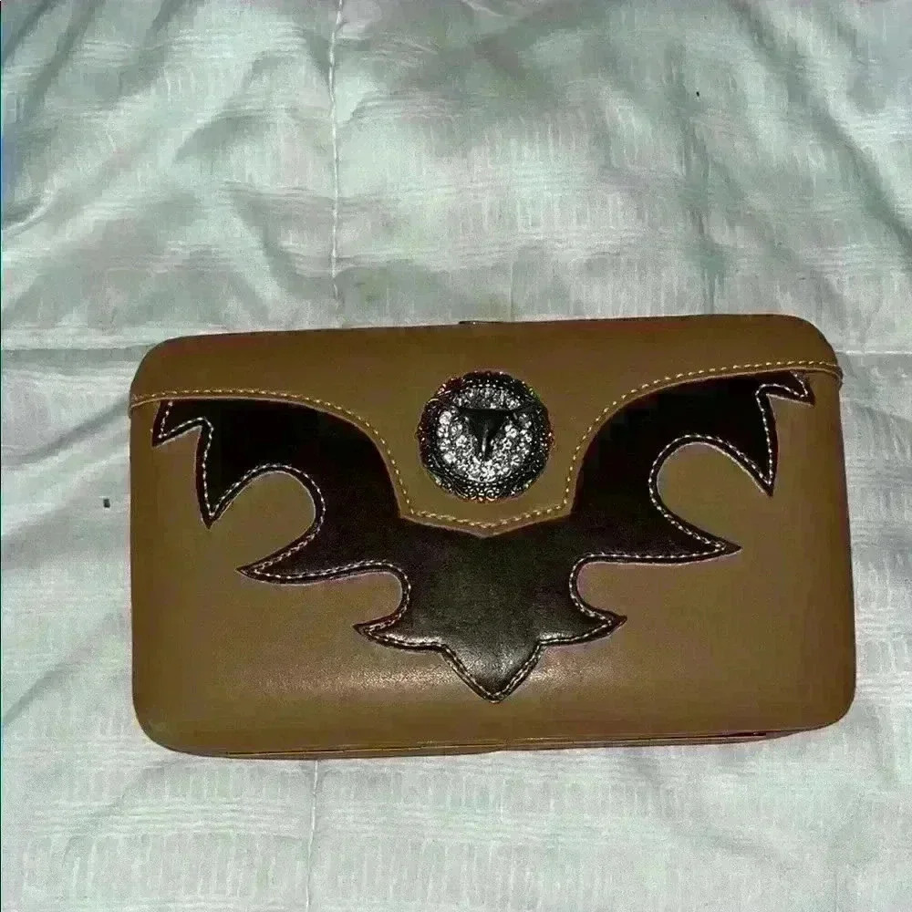 Brown and Black Designer Clutch